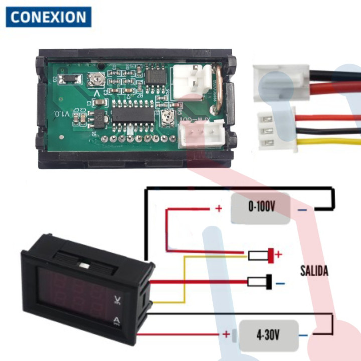 Voltimetro Amperimetro Digital 0-100V 0-10A DC