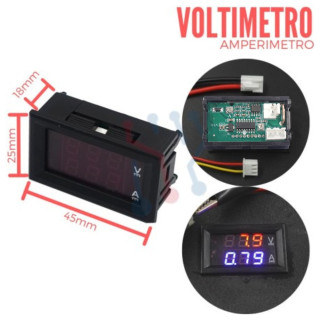 Voltimetro Amperimetro Digital 0-100V 0-10A DC