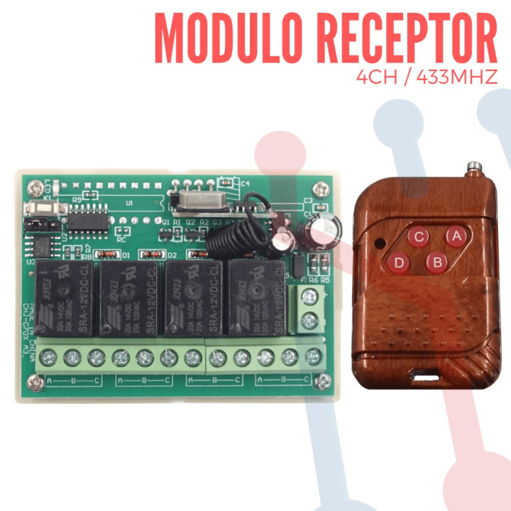 Modulo Receptor 4 CH 433Mhz
