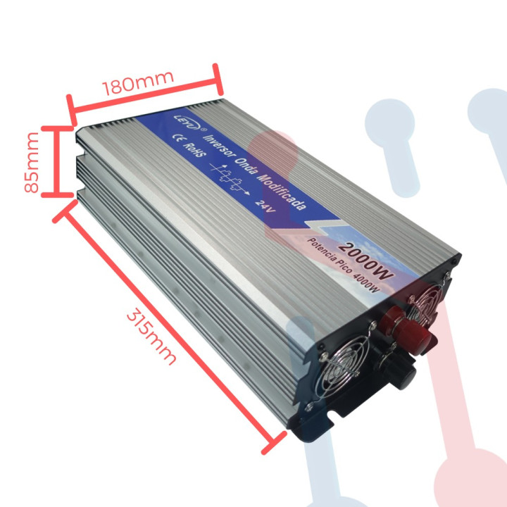 Inversor (Onda Modificada) DC/AC 24V 2000W-LEYU