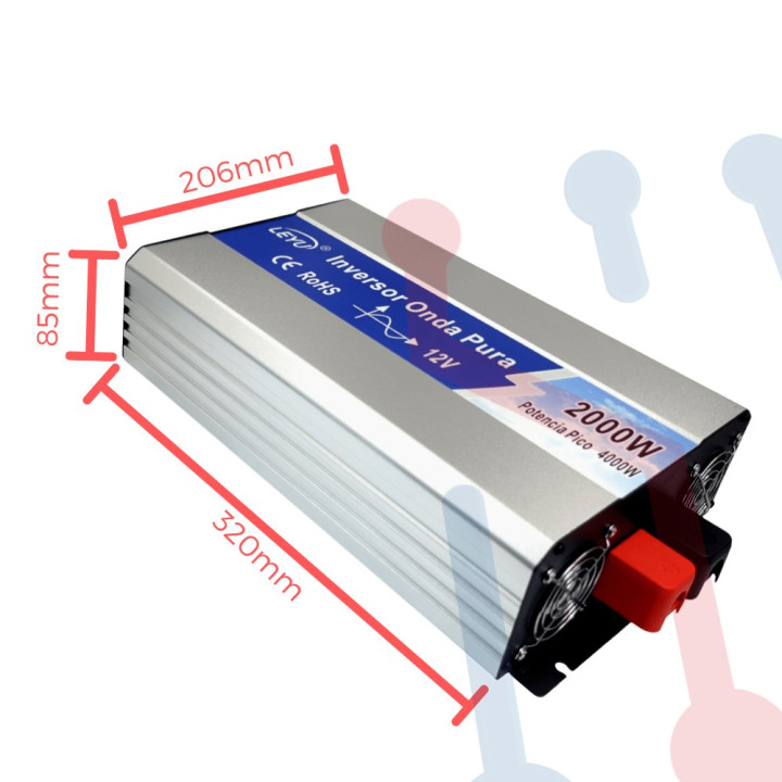 Inversor (Onda pura) DC/AC 12V 2000W-LEYU