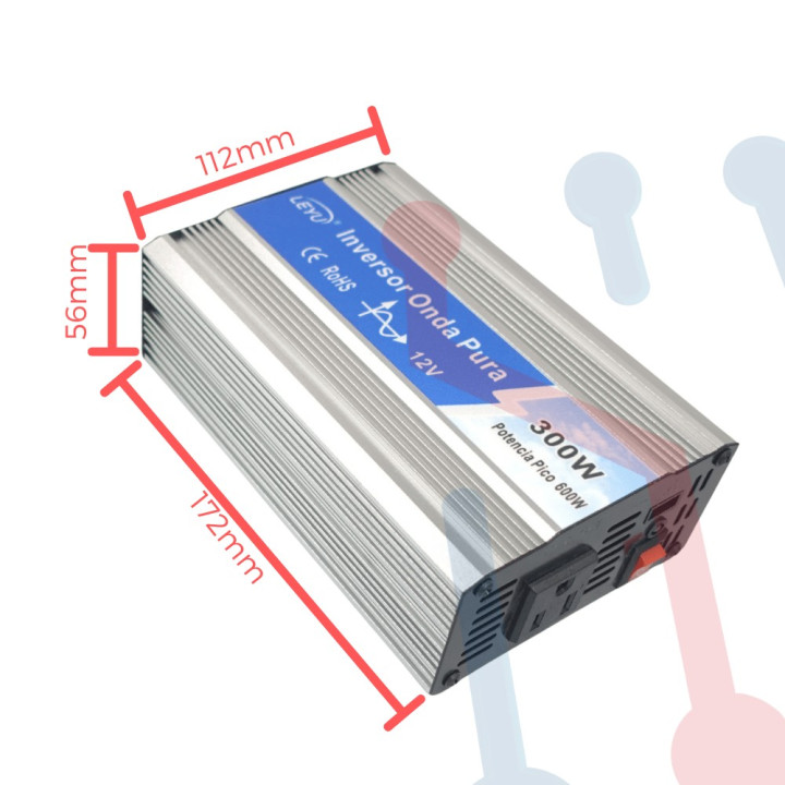 Inversor (Onda pura) DC/AC 12V 300W-LEYU