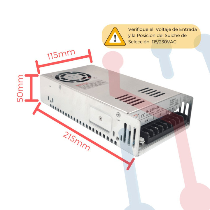 Fuente Suicheada 24V 10A 240W (LEYU)