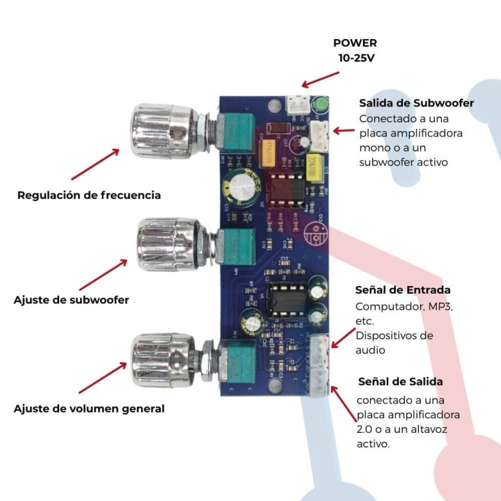 Preamplificador Estéreo 4CH (XH-M164)