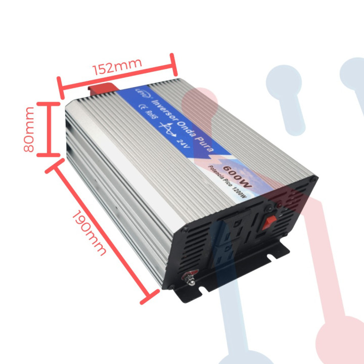 Inversor (Onda pura) DC/AC 24V 600W-LEYU