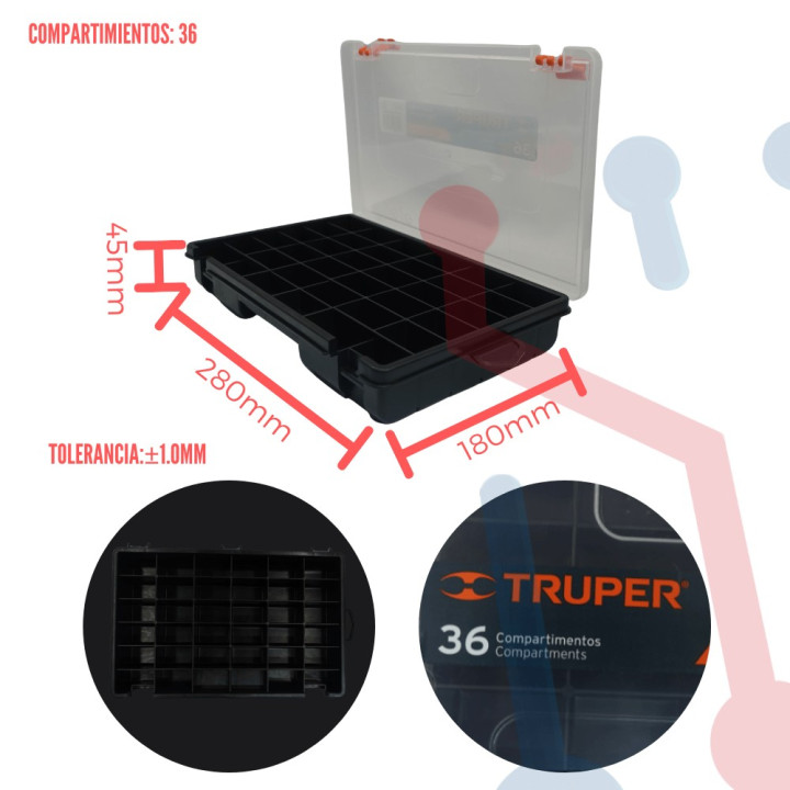 Caja Organizadora Truper 280x180x45mm
