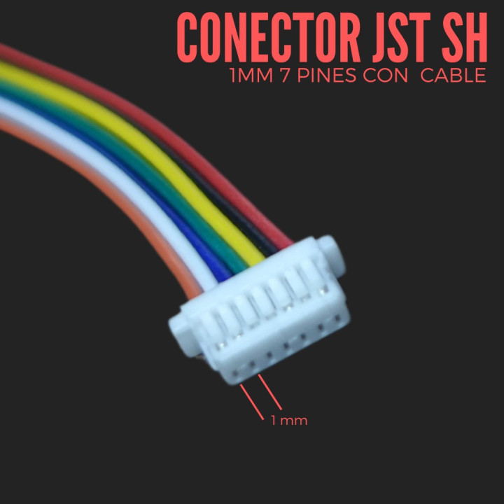 Conector JST GH 7 Pin Hembra de 1.25mm con Cable