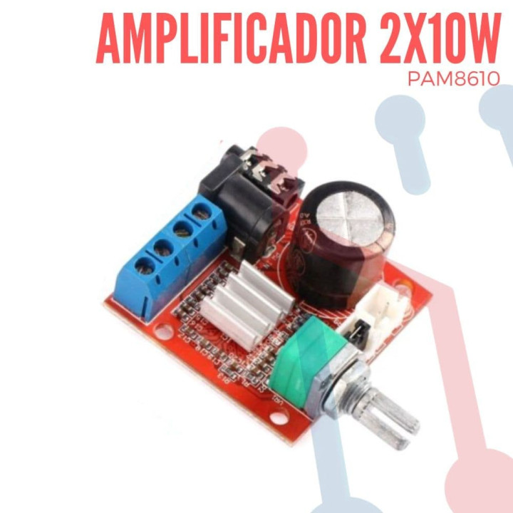 Amplificador Control de Volumen 2X10W (PAM8610)
