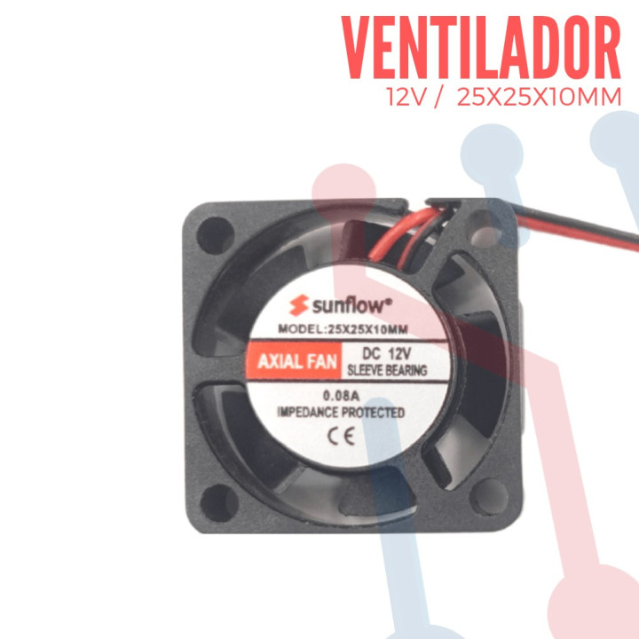 Ventilador 12V 25x25x10mm