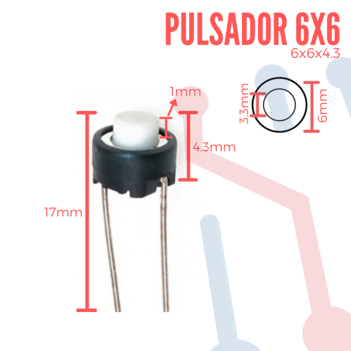 Pulsador 6x6x4.3mm