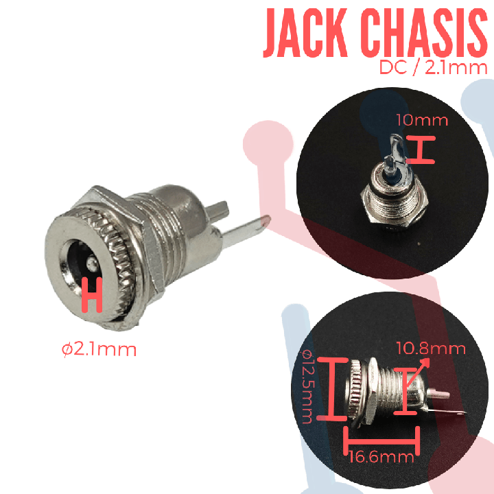 Jack DC para Chasis Metalico 5.5X2.1MM