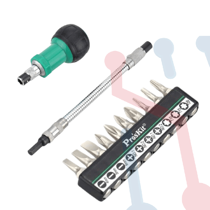 Kit Destornillador Proskit Con 10 Puntas (1PK-201)
