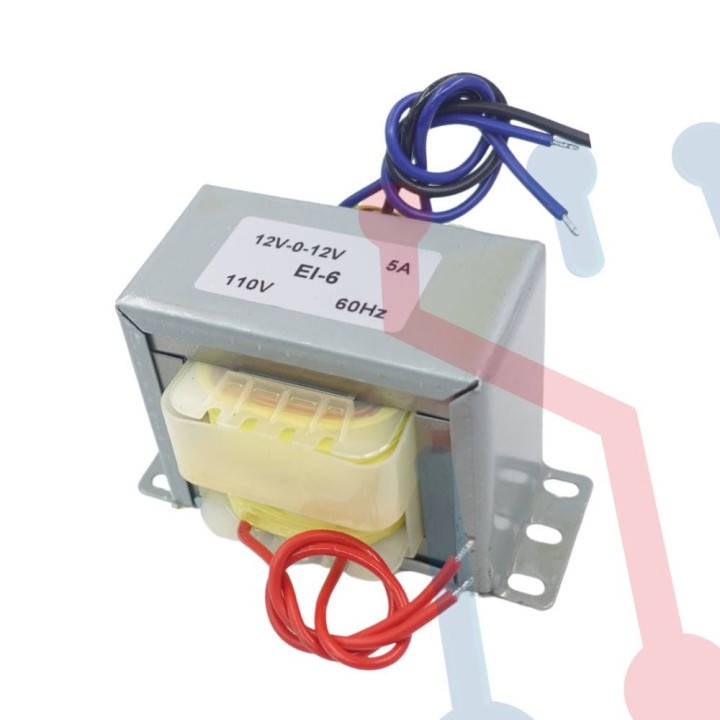 Transformador 12VAC-0-12VAC 5A