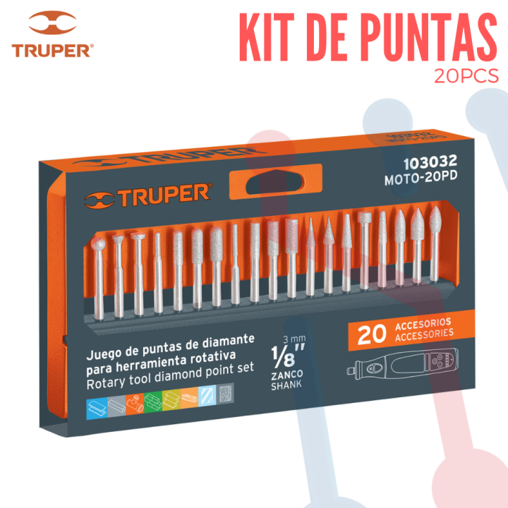 Kit de Puntas Diamantadas 20PCS