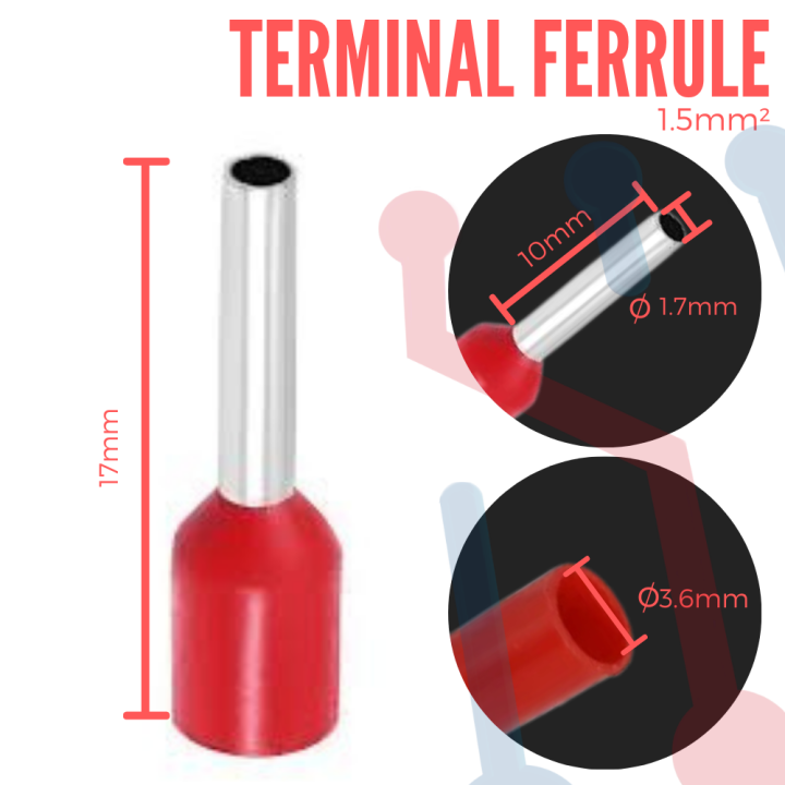 Terminal de Canutillo Aislada 1.5mm² (E1510)
