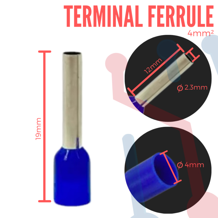 Terminal de Canutillo Aislada 4mm² (E4012)