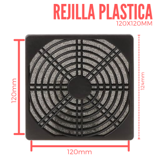 Rejilla plástica con filtro (120 × 120mm)