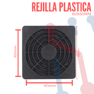 Rejilla plástica con filtro (60 × 60mm)