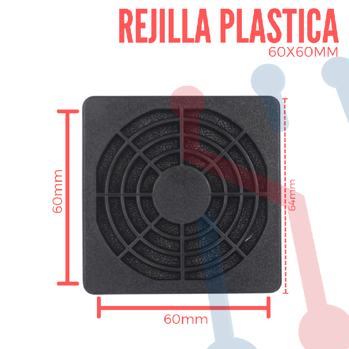 Rejilla plástica con filtro (60 × 60mm)