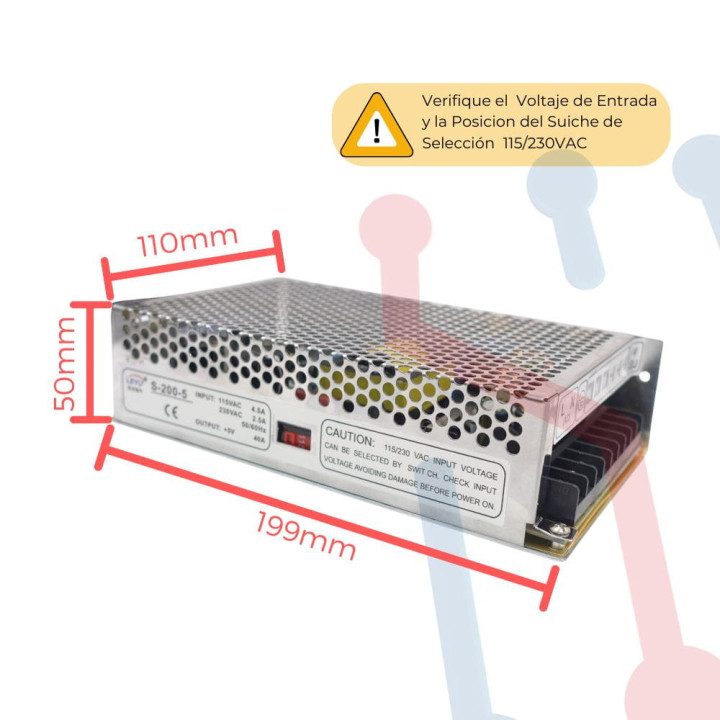 Fuente Suicheada 5V 40A 200W