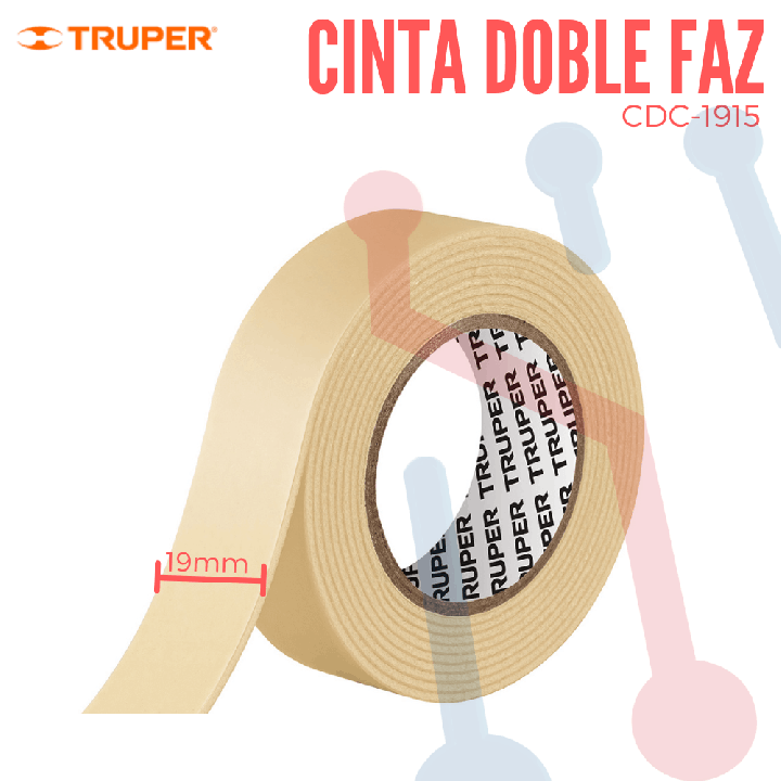Cinta Doble Faz 19mm 1.5m TRUPER
