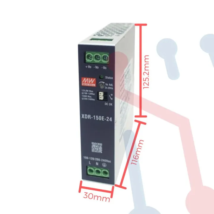 Fuente Riel  24V 5A Mean Well