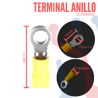 Terminal Anillo Aislada AWG 12-10 (5.2mm)