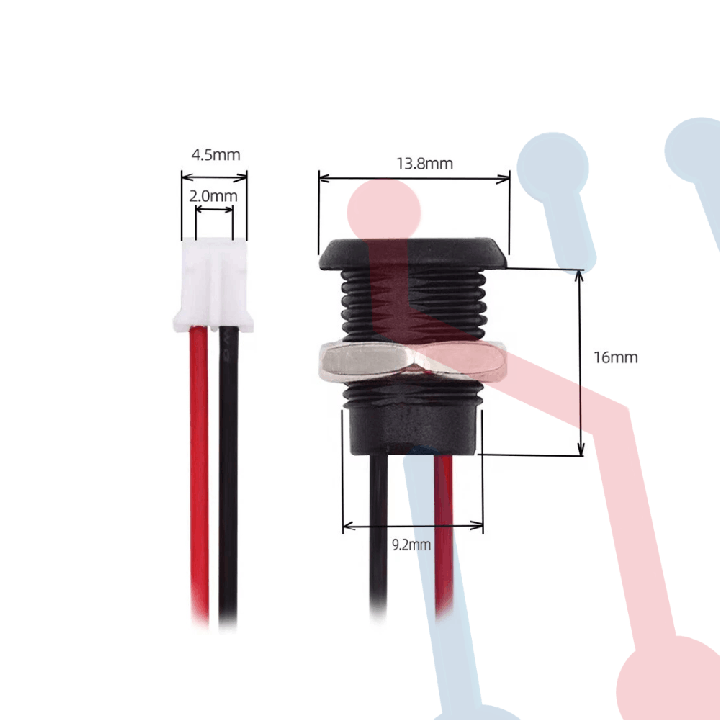 Conector Tipo C  Negro  16mm x 13.8mm