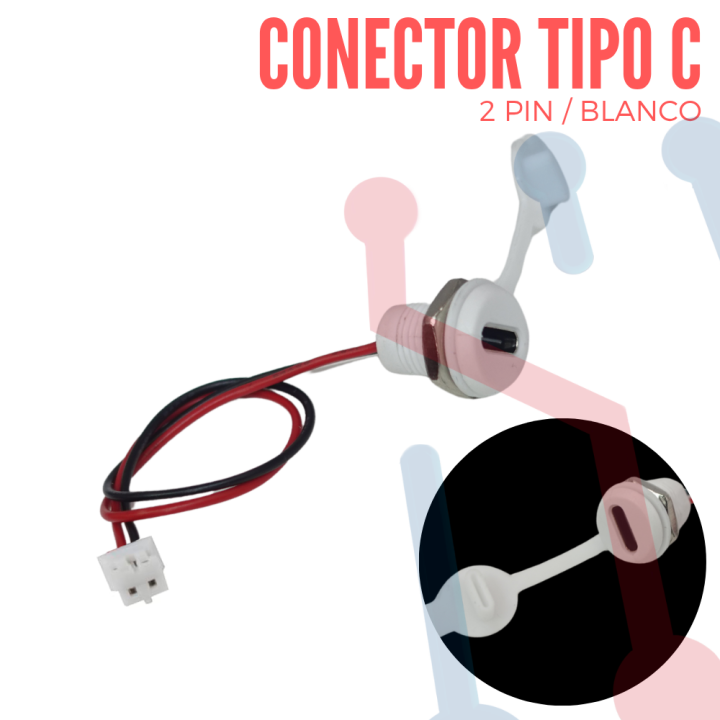 Conector Tipo C  Blanco  16mm x 13.8mm