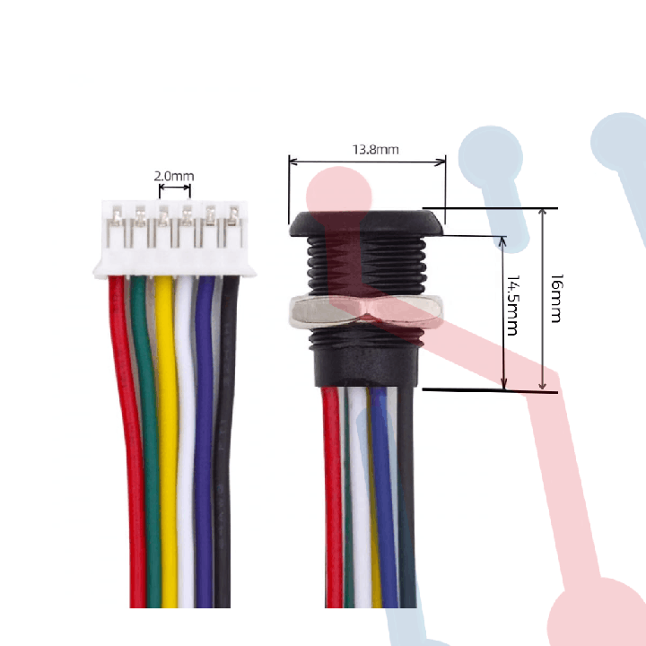 Conector Tipo C  Negro 6 pin (16mm x 13.8mm)