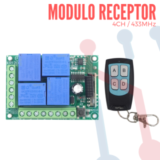 Modulo Receptor 4 CH 433Mhz
