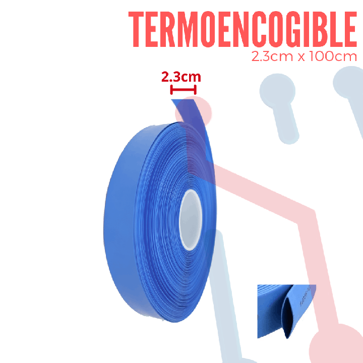 Termoencogible Azúl para Batería 2.3cm X 100cm