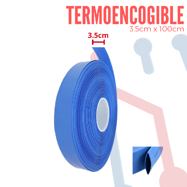 Termoencogible Azúl para Batería 3.5cm X 100cm