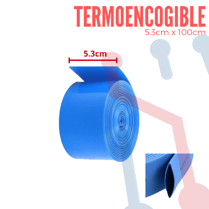 Termoencogible Azúl para Batería 5.3cm X 100cm