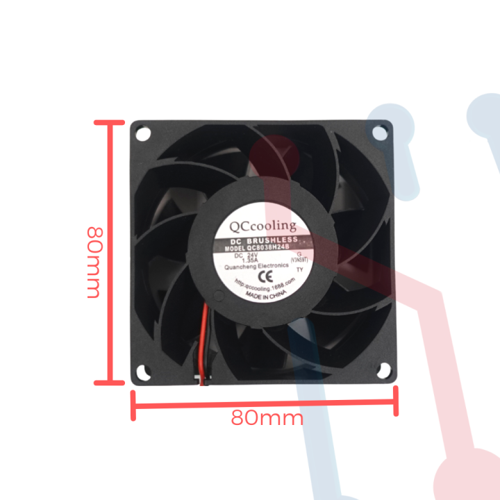 Ventilador 24V  80x80x38mm