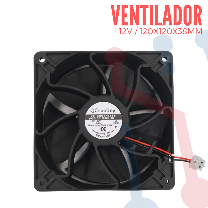 Ventilador Turbo 12V  120x120x38mm