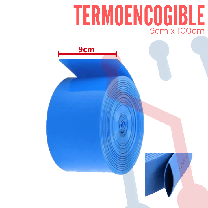 Termoencogible Azúl para Batería 9cm X 100cm
