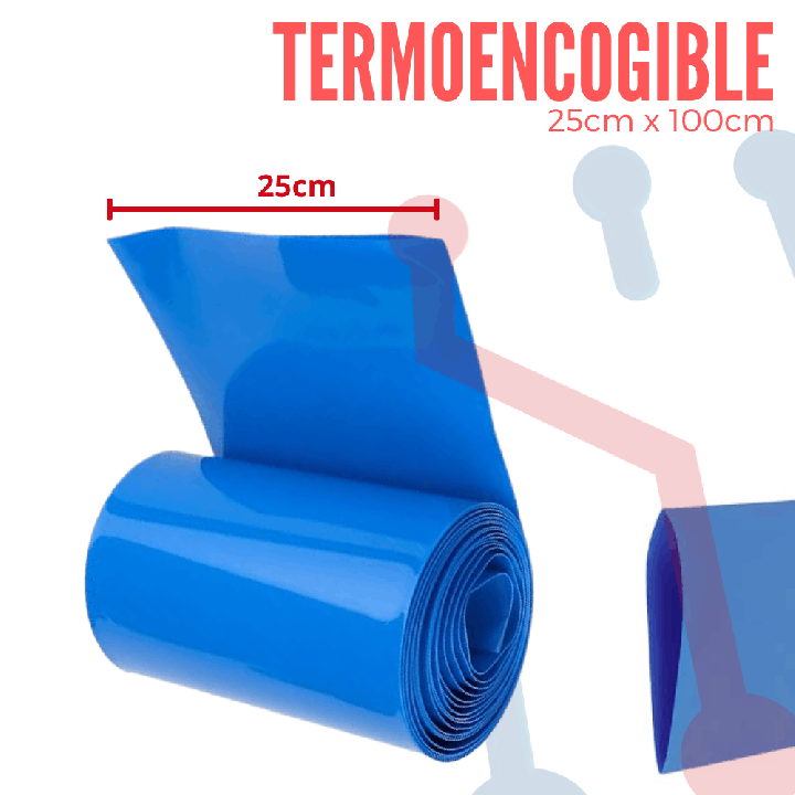 Termoencogible Azúl para Batería 25cm X 100cm