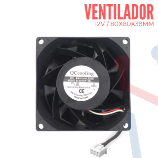 Ventilador Turbo 12V  80x80x38mm