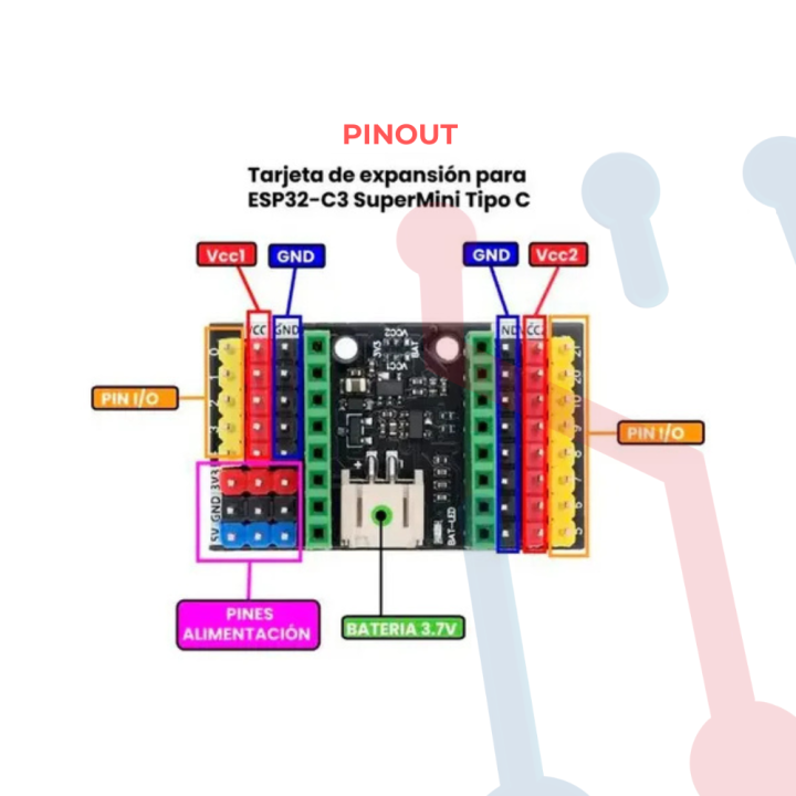 Shield Expansión ESP32-C3 Super Mini