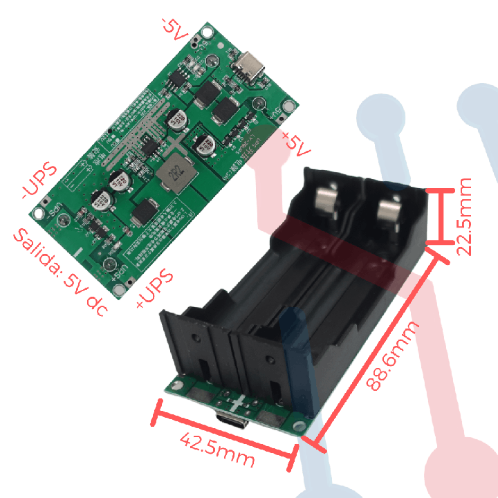 Cargador Elevador de Batería 18650 a 5V 3A