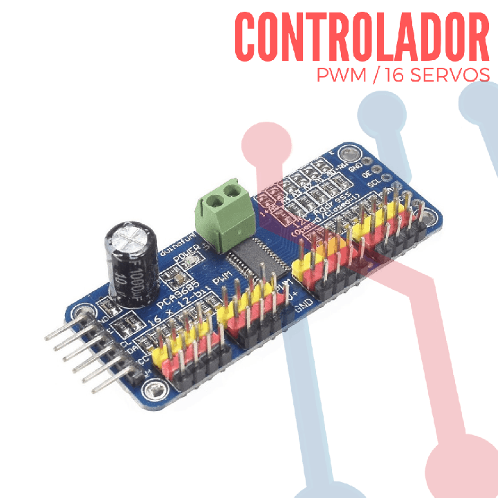 Controlador de Servos PWM 16 Canales PCA9685
