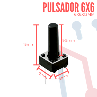 Pulsador 6x6x13mm