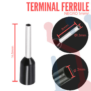 Terminal de Canutillo 1mm² Aislada AWG 18 (E1008)