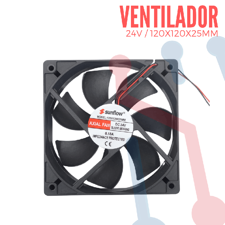 Ventilador 24V  120x120x25mm