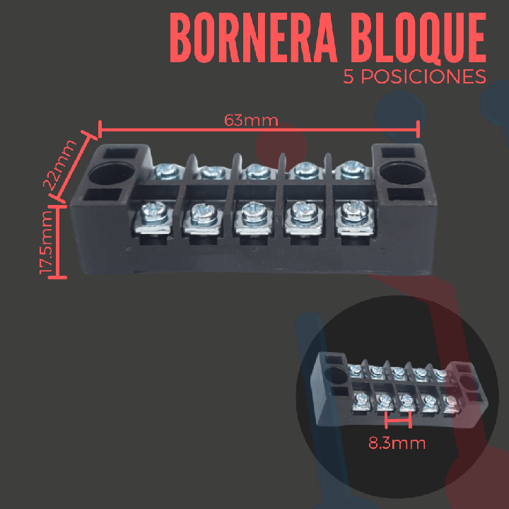 Bornera en Bloque 5 Posiciones