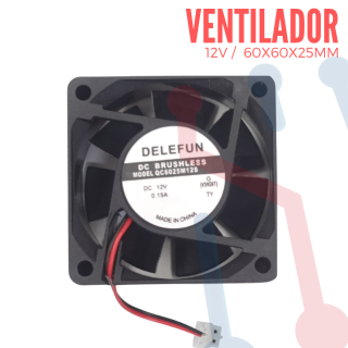 Ventilador 12V  60x60x25mm