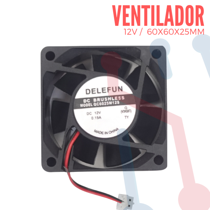 Ventilador 12V  60x60x25mm