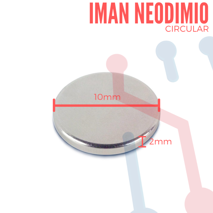 Imán Neodimio Circular 10x2mm