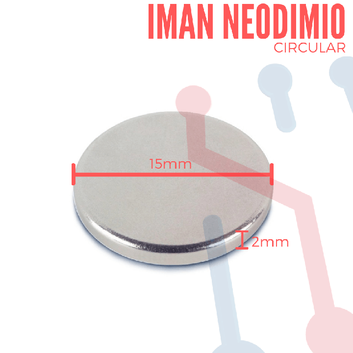 Imán Neodimio Circular 15x2mm